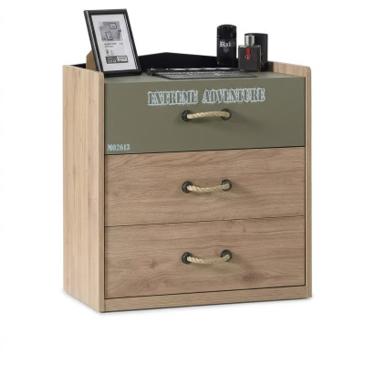 Comò Armadio Legno Comodini Mobili per bambini Sideboard Design Verde Lusso