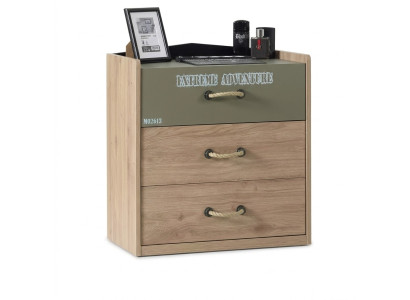 Comò Armadio Legno Comodini Mobili per bambini Sideboard Design Verde Lusso