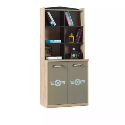 Mobili per bambini Set lusso per camera da bambini Letto verde Struttura del letto in legno 5 pezzi