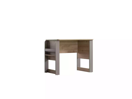 Set da scrivania in legno marrone con tavolo e scaffale per la camera dei bambini.