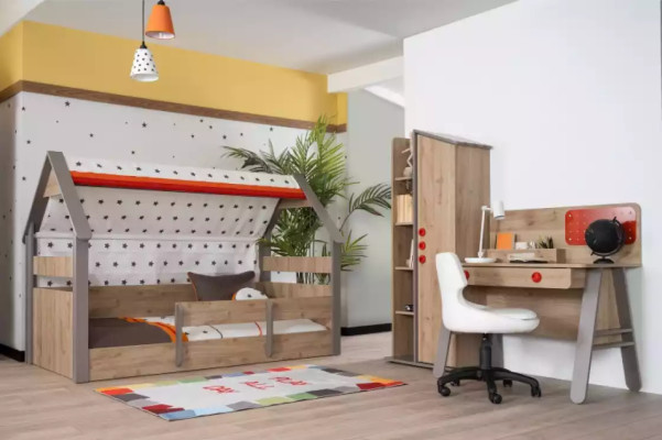 Lettino Letto Telaio letto Camera dei bambini Legno Marrone Letti Mobili per bambini