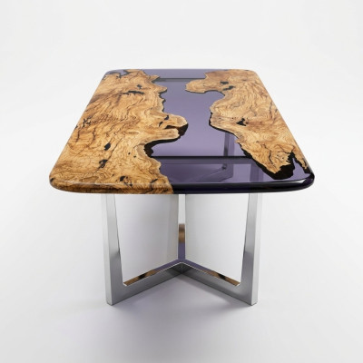 Tavolo da pranzo in resina epossidica Tavolo da cucina Tavolo da pranzo Tavolo 240 cm Legno Marrone