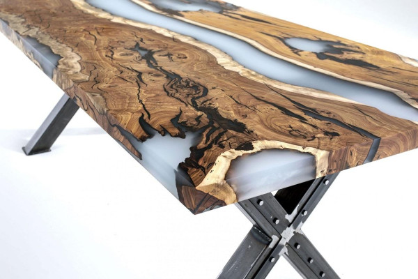Tavolo da cucina Tavolo da pranzo Resina epossidica Tavolo da pranzo Tavolo 160 cm Legno Marrone