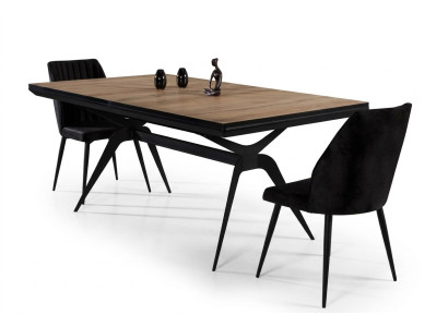 Tavolo da pranzo di lusso allungabile, tavolo da cucina design in legno marrone.
