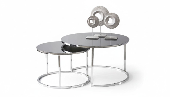 Set di tavolini da caffè di lusso argento design soggiorno