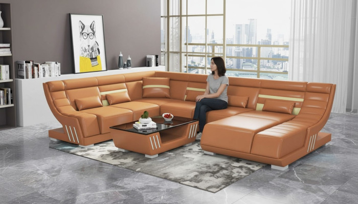 Design divani divano a L formazione angolare marrone sofa mobili