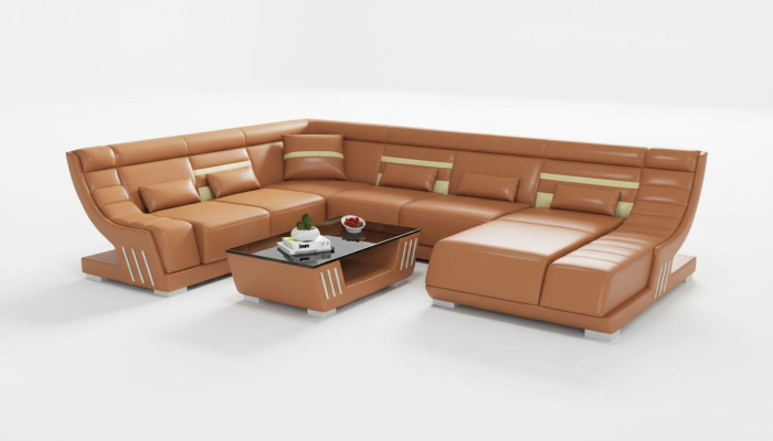 Design divani divano a L formazione angolare marrone sofa mobili