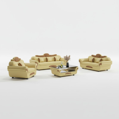 Divano set divano in pelle set divano completo da 3 pezzi divani marrone.