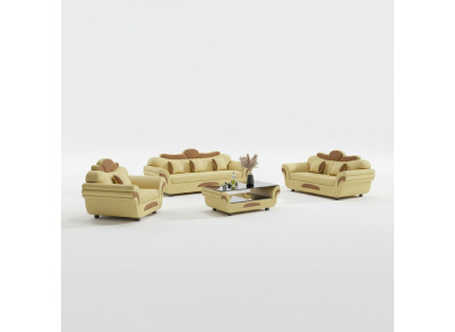 Divano set divano in pelle set divano completo da 3 pezzi divani marrone.