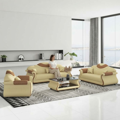 Set completo divano, divano 3 pezzi divani divano in pelle marrone