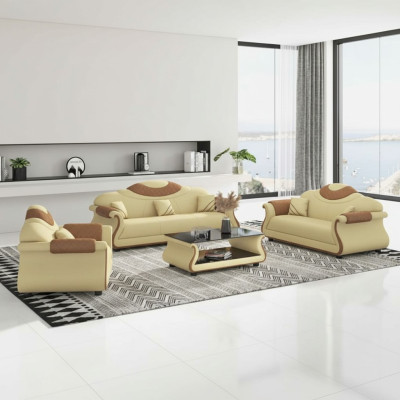 Set completo divano, divano 3 pezzi divani divano in pelle marrone