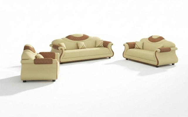 Set completo divano, divano 3 pezzi divani divano in pelle marrone