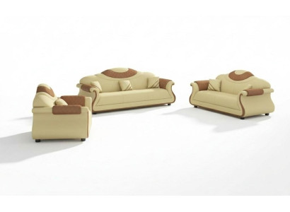 Set completo divano, divano 3 pezzi divani divano in pelle marrone