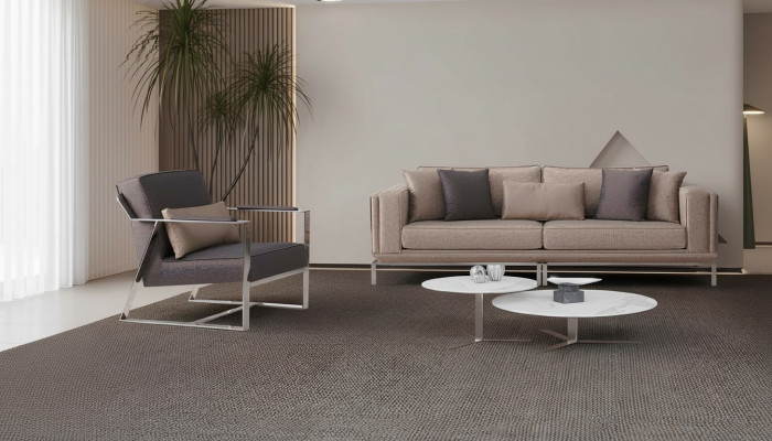 Divano completo in beige in tessuto set di divani.