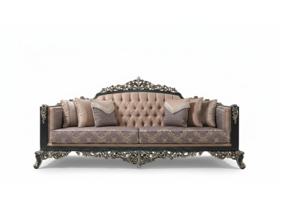 Divano a tre posti 3 posti Divano imbottito divano in tessuto Beige Barocco Couches
