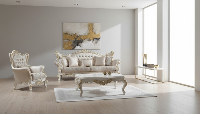 Divano imbottito Set completo di divani Set divano Beige Divano in tessuto