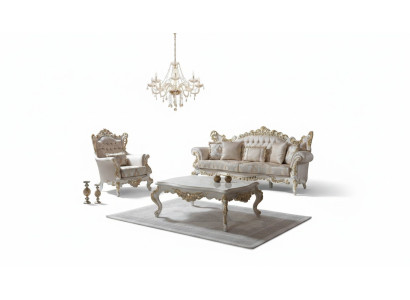 Divano imbottito Set completo di divani Set divano Beige Divano in tessuto
