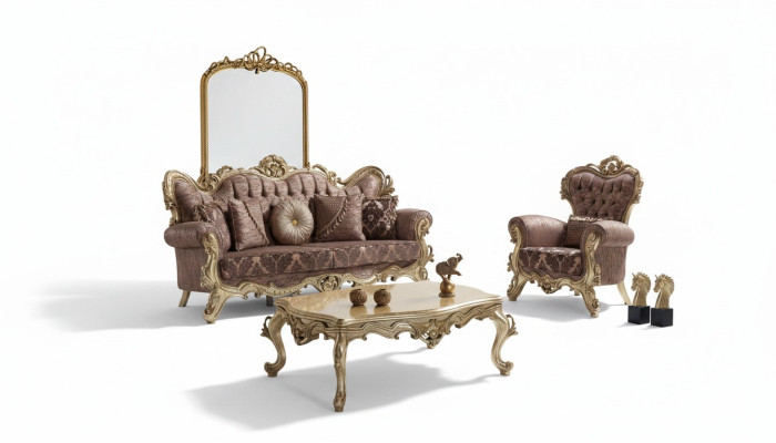 Set di divani imbottiti in tessuto lilla Chesterfield, divano, divano letto, divano lilla.