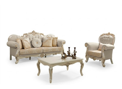 Set di divani di lusso Divano completo Beige Set di divani in tessuto