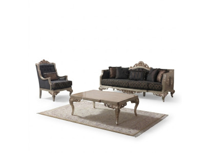 Set di divani da soggiorno Divano imbottito Set divano Chesterfield grigio in tessuto.