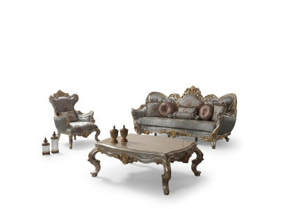 Set di divani di lusso, set completo di divani grigi in tessuto.