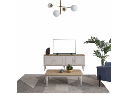 Mobile TV armadio RTV Lowboard soggiorno grigio legno sideboard moderno
