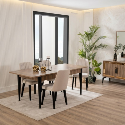 Gruppo di sedie da pranzo Sala da pranzo Tavolo da pranzo Set 7 pezzi Sala da pranzo Marrone Legno