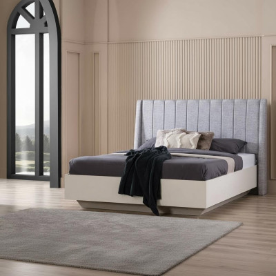 Camera da letto matrimoniale Set letto in legno 3 pezzi Bianco Comodini