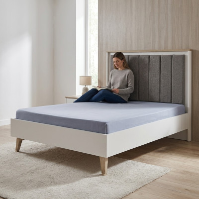 Struttura letto per bambini Letto per bambini 100 cm Letto per ragazzi in legno Grigio Tessuto
