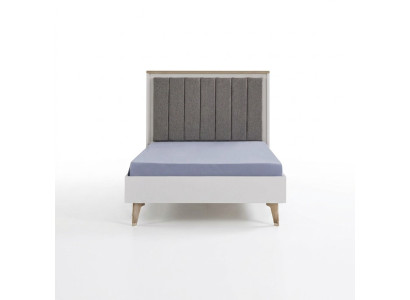 Struttura letto per bambini Letto per bambini 100 cm Letto per ragazzi in legno Grigio Tessuto