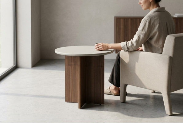 Tavolo Tavolino da salotto Tavolino Soggiorno Grigio Legno Design Mobili