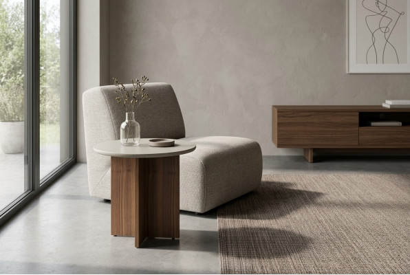 Tavolo Tavolino da salotto Tavolino Soggiorno Grigio Legno Design Mobili
