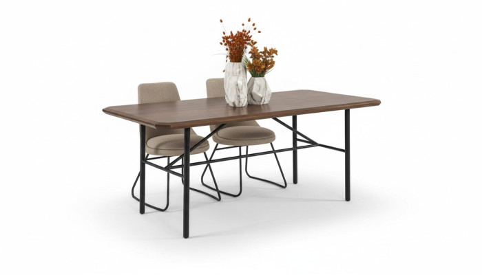 Tavolo da pranzo in sala da pranzo Tavolo da pranzo Tavolo Angolo pranzo Sala da pranzo 205 cm Legno Marrone  Tavolo da pranzo nella sala da pranzo Tavolo da pranzo Tavolo Angolo pranzo Sala da pranzo 205 cm Legno Marrone