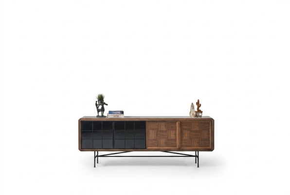 Vetrina sala da pranzo credenza comò in legno marrone armadio comò