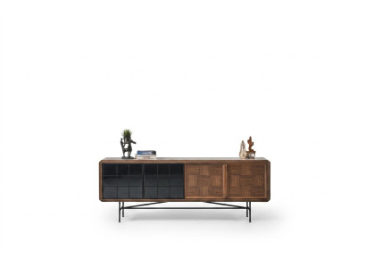 Vetrina sala da pranzo credenza comò in legno marrone armadio comò