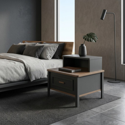 Comodini Consolle Comodini Legno Grigio Camera da Letto Classica