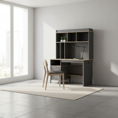Scrivania Scaffali Scrivania per ufficio Scrivania per computer Legno Grigio Camera dei bambini