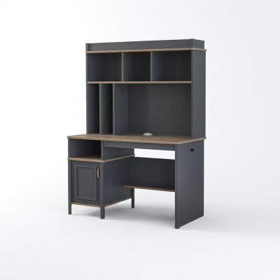 Scrivania Scaffali Scrivania per ufficio Scrivania per computer Legno Grigio Camera dei bambini