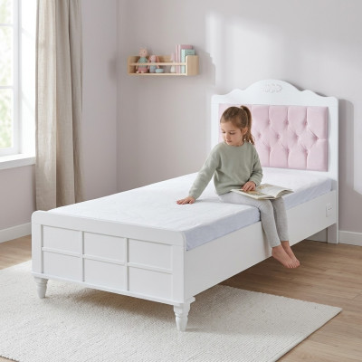 Lettino per bambini Camera da letto per bambini Mobili da camera da letto per bambini in legno rosa Chesterfield