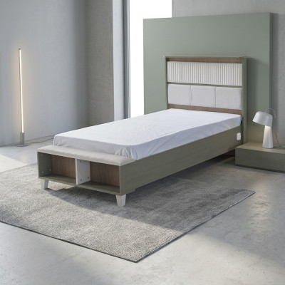 Telaio letto Letto bambino Letto Camera dei bambini Arredamento camera dei bambini Grigio Legno