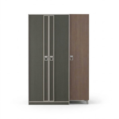 Mobiletto in legno armadio guardaroba per bambini in legno grigio design.
