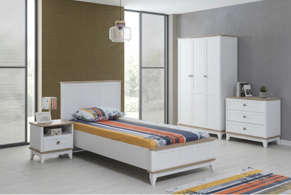 Letto per bambini Telaio del letto Letto Camera per bambini Mobili per la camera dei bambini Bianco Legno