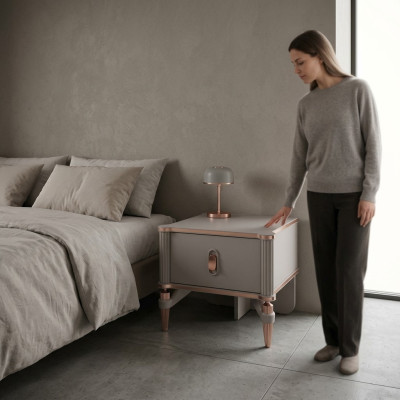 Design comodino comodini comodini in legno moderni beige ragazza