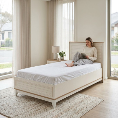Lettino Cornice del letto Letto Cameretta da bambini Struttura letto Bianco Moderno 100cm