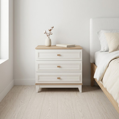 Comò per bambini in legno bianco per camera da letto per bambini, design moderno