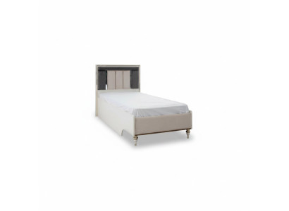 Lettino per bambini di lusso Struttura letto Letto Camera da letto per bambini Telaio letto Beige in stoffa