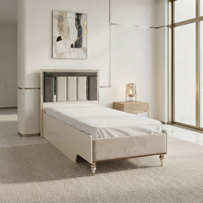 Letto per bambini Struttura del letto Letto 120cm Letti per bambini Tela beige