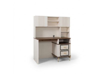Scrivania Tavolo da ufficio Tavolo per computer Beige Mobili da ufficio Legno Tavolo Scaffali
