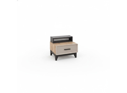 Tavolino moderno per camera dei bambini, comodino, consolle notturna in legno marrone.