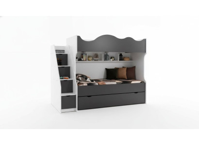 Letto a castello Letto per bambini Mobili per bambini Grigio Set di mobili per bambini moderno  Letto a castello Letto per bambini Mobili per bambini Grigio Set di mobili per bambini moderno